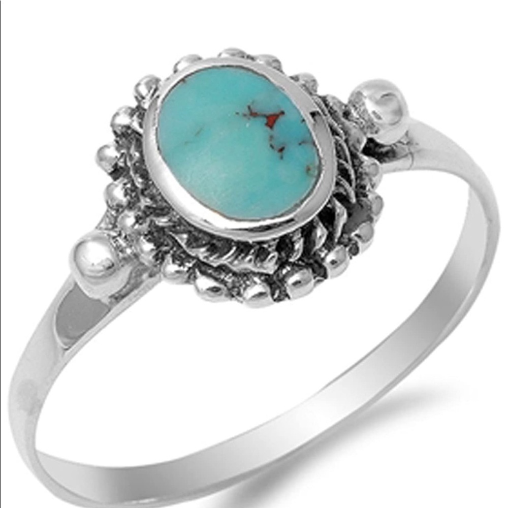 Size 6 Sterling Silver Turquoise Ring